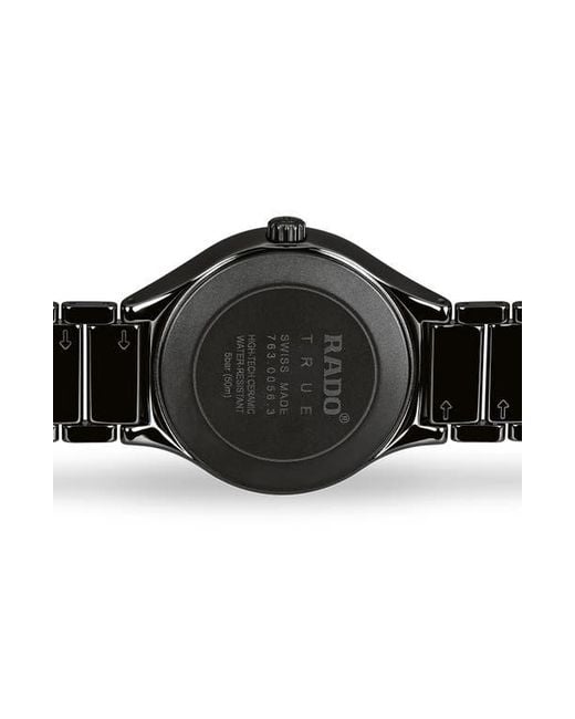 Rado Black True Automatic Diamond Ceramic Watch, 40Mm