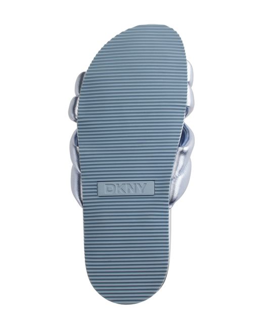 DKNY Blue Crisscross Strap Slide Sandal