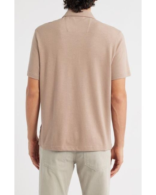 Bugatchi Natural Quarter Zip Polo for men