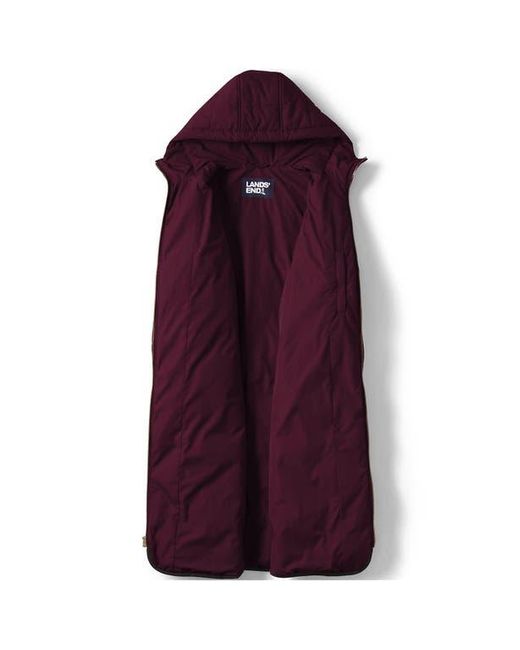 Lands' End Red Plus Size Featherfree Insulated Diamond Quilted Maxi Coat