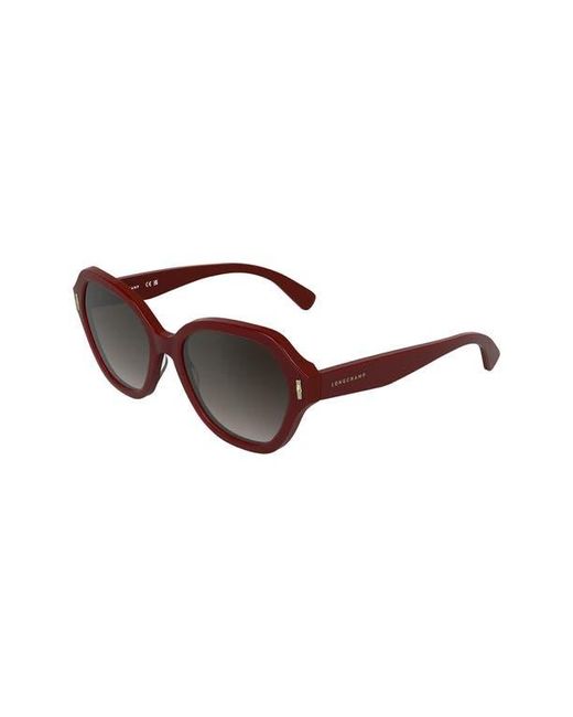 Longchamp Brown Roseau 56Mm Gradient Modified Rectangular Sunglasses