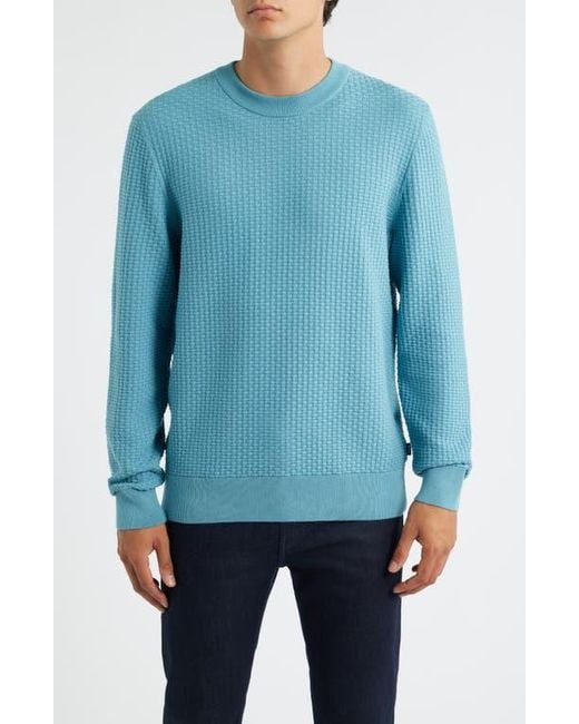Boss Blue Imberto Textured Sweater for men