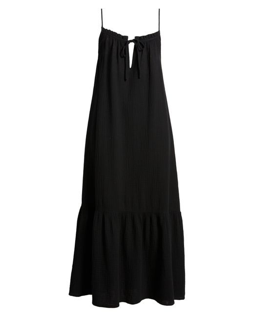Rails Black Marseille Organic Cotton Gauze Midi Dress
