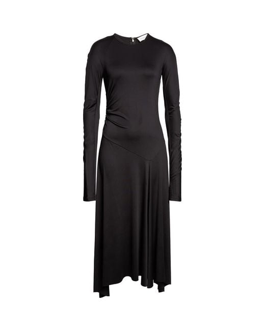 Victoria Beckham Women's Black Ruched Long Sleeve Jersey Midi Dress Victoria Beckham Women's Black Ruched Long Sleeve Jersey Midi Dress