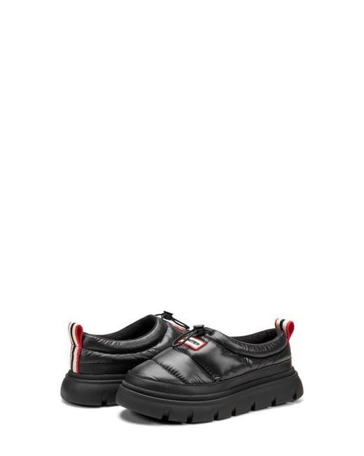 Hunter Black Madi Platform Puffer Slipper