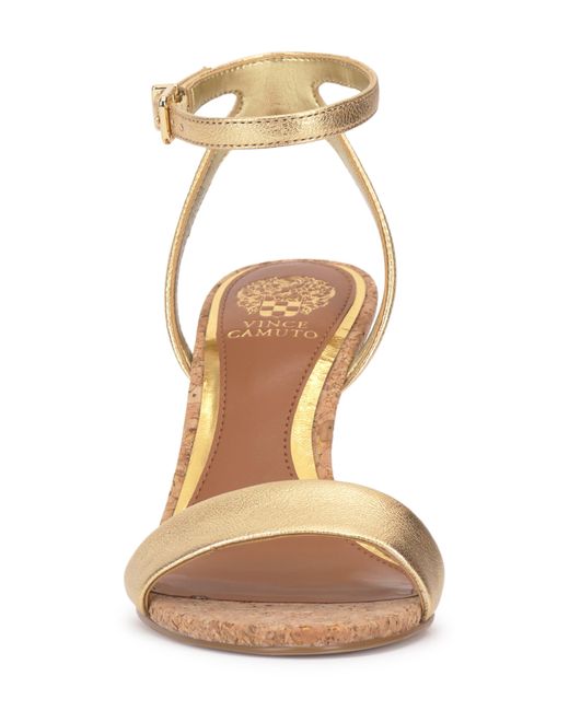 Vince Camuto Metallic Jefany Ankle Strap Wedge Sandal