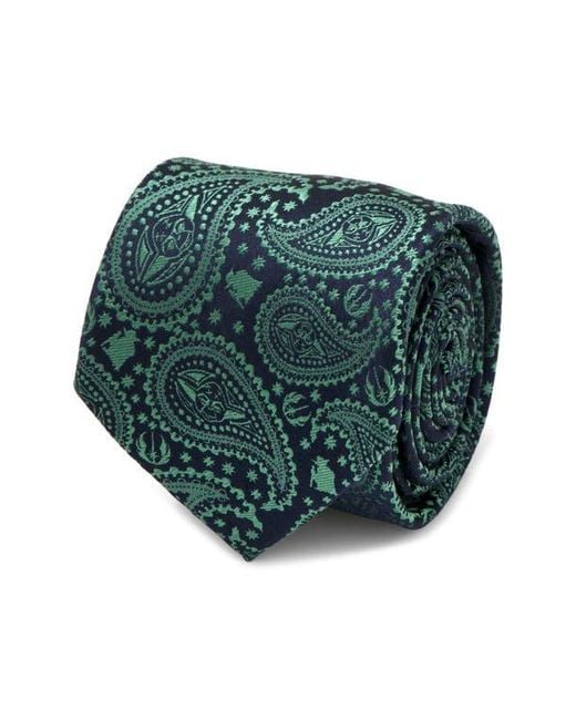 Cufflinks Inc. Green Yoda Paisley Silk Tie for men