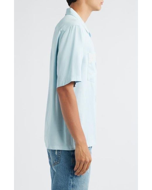 NN07 Blue Julio Embroidered Button-Up Shirt for men