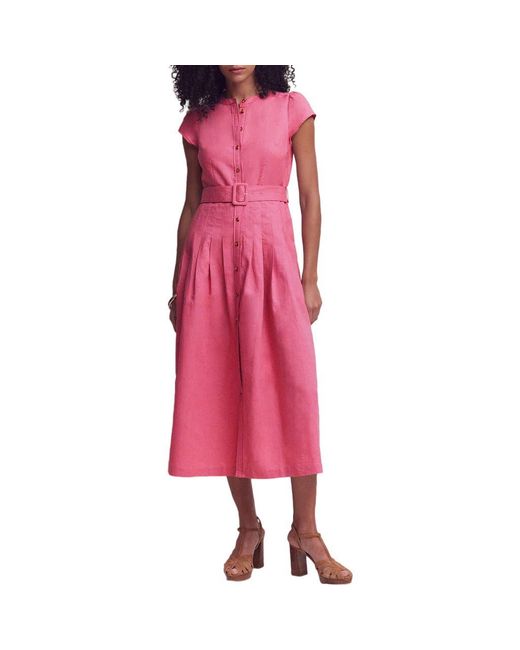 Boden Women's Pink Arabella Linen Blend Maxi Dress - benaras.co