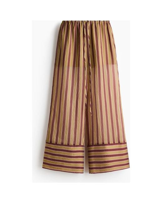 H&M Brown Lyocell-Blend Drawstring Trousers