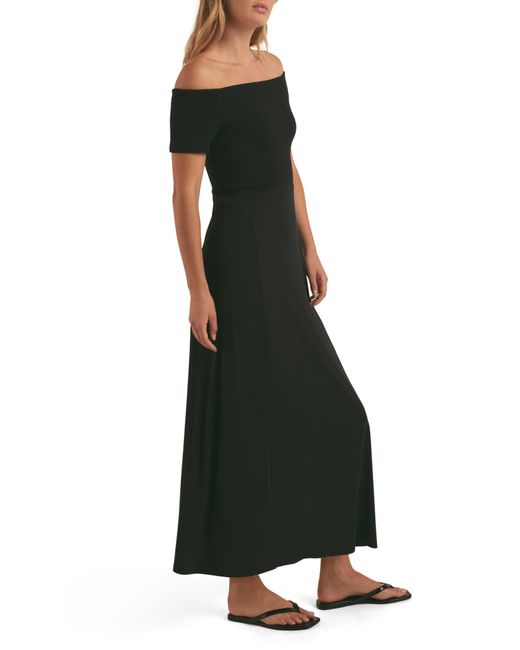 FAVORITE DAUGHTER Black The Genevieve Off The Shoulder Maxi Dress