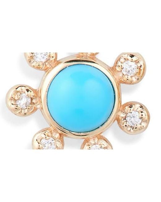 Anzie Blue Dew Drop Étoile Semiprecious Stone & Diamond Stud Earrings