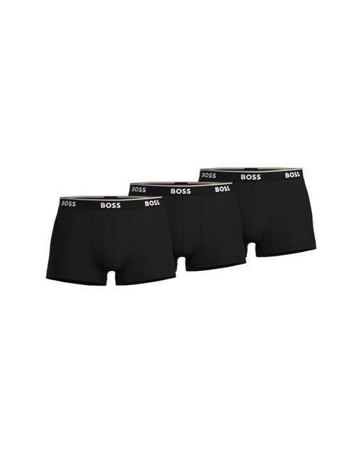 Boss Black 3-Pack Power Stretch Cotton Trunks for men