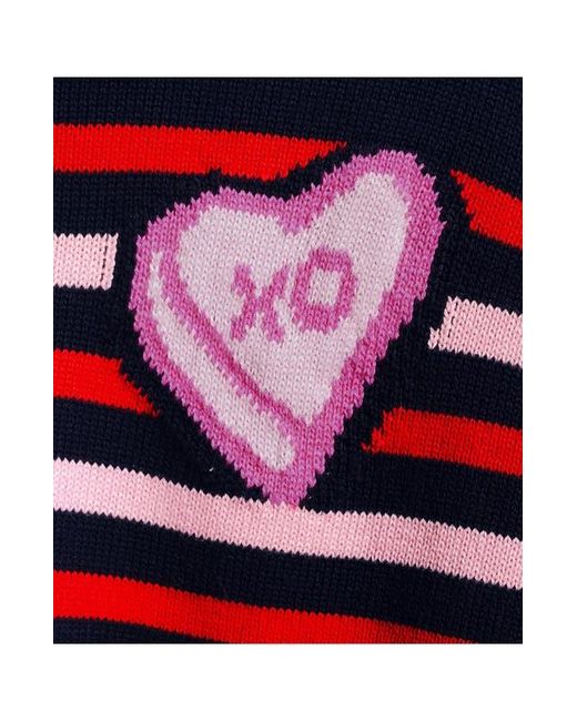 Lands' End Red Drifter Embellished Crew Neck Sweater