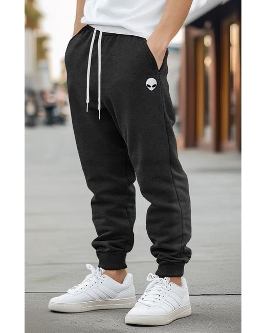 Alix Black Alien Midweight Fleece Jogger Pant for men