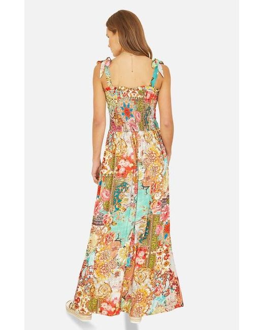 Yumi' Multicolor Patchwork Split Hem Maxi Dress