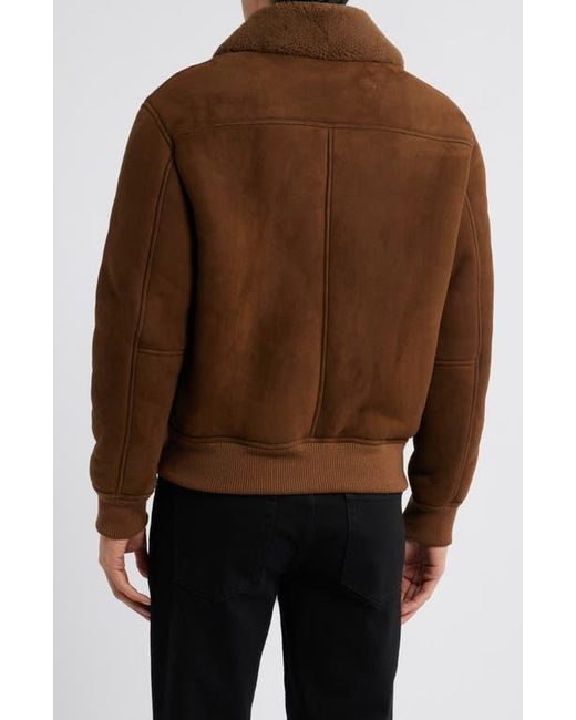FRAME Brown Suede & Genuine Shearling Bomber Jacket for men