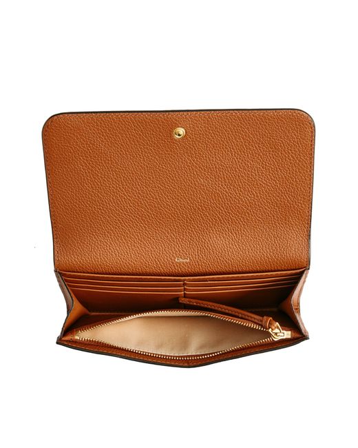 Chloé Brown Marcie Leather Long Wallet