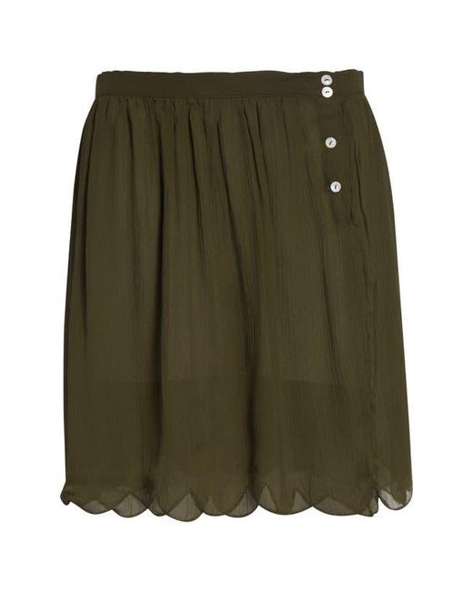 Bode Green Mab Button Silk Georgette Skirt