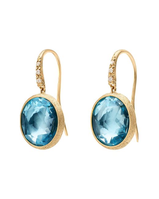 Marco Bicego Jaipur Collection Lab Created Diamond & Blue Topaz Earrings