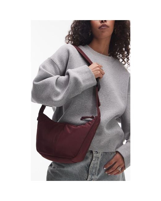 TOPSHOP Gray Nylon Crossbody Bag