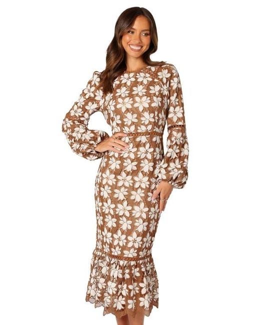 pierre floral long sleeve lace midi dress petal & pup Petal and Pup Women's Pierre Long Sleeve Lace Maxi Dress