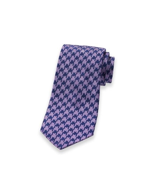 Paul Fredrick Blue Patterned Woven Silk Tie for men