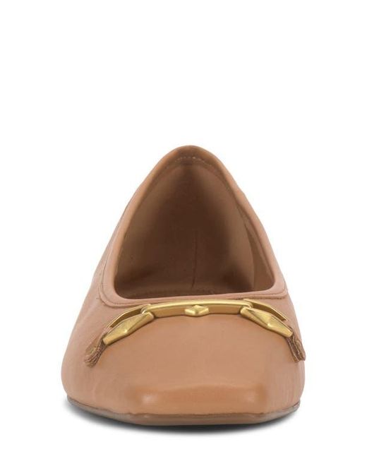 Vince Camuto Brown Virna Square Toe Flat