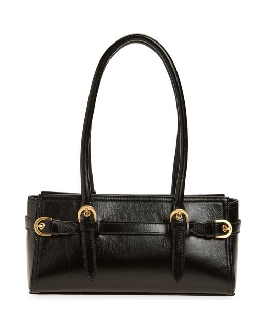 Reformation Black Dominique Leather Shoulder Bag