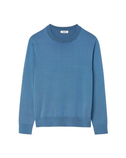 Sandro Blue Fine Knit Sweater for men