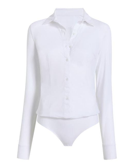 Commando White Ribbed Button-Up Bodysuit