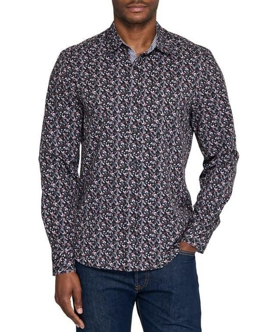 Con.struct Blue Berry Leaves Woven Long Sleeve Basic for men