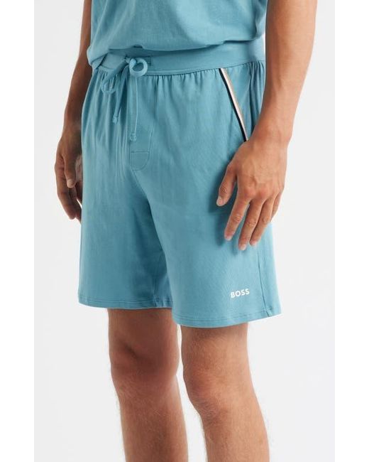 Boss Blue Unique Stretch Cotton Pajama Shorts for men