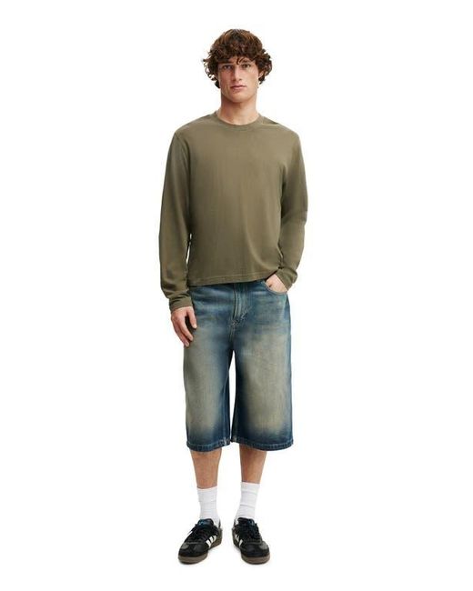 Cotton On Green Cropped Fit Long Sleeve for men