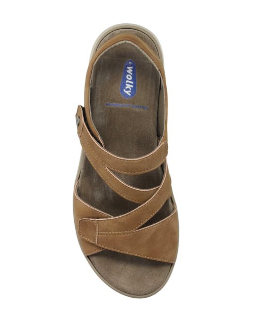 Wolky Brown Ikaria Ankle Strap Platform Wedge Sandal