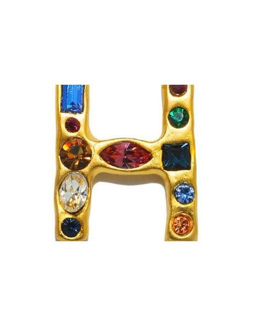 Sequin Metallic Emilie Crystal Initial Pendant Necklace