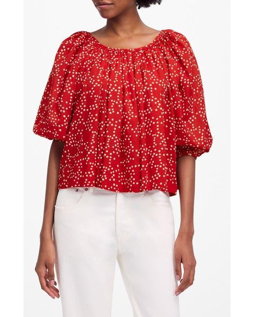 Madewell Shirred Puff-Sleeve Top