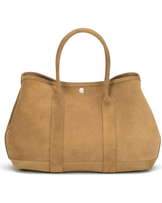 EZRA ARTHUR Brown Audrey Nubuck Suede Leather Tote Bag