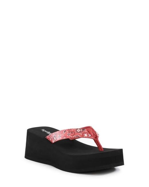 Seychelles Red Skyscraper Platform Flip Flop