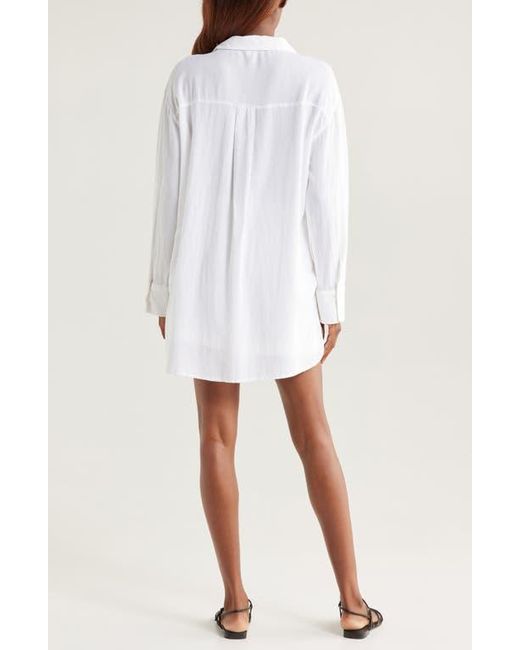 Nordstrom White Oversized Cover-Up Shirt