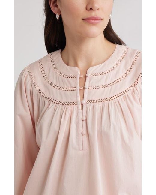 Caslon Multicolor Cotton Voile Popover Top
