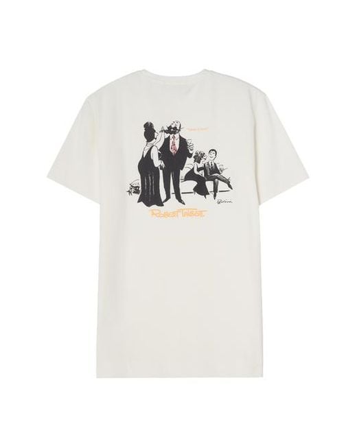 Robert Talbott White Stretch Jersey Graphic Dean Tee for men