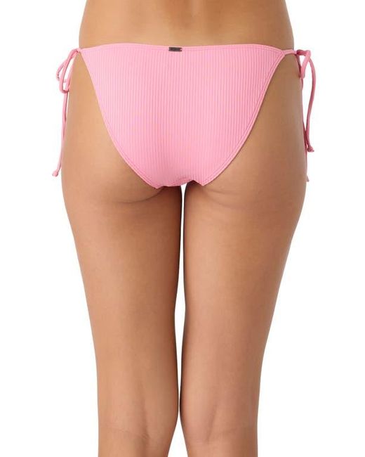 O'neill Sportswear Pink Saltwater Solids Maracas Rib Side Tie Bikini Bottoms