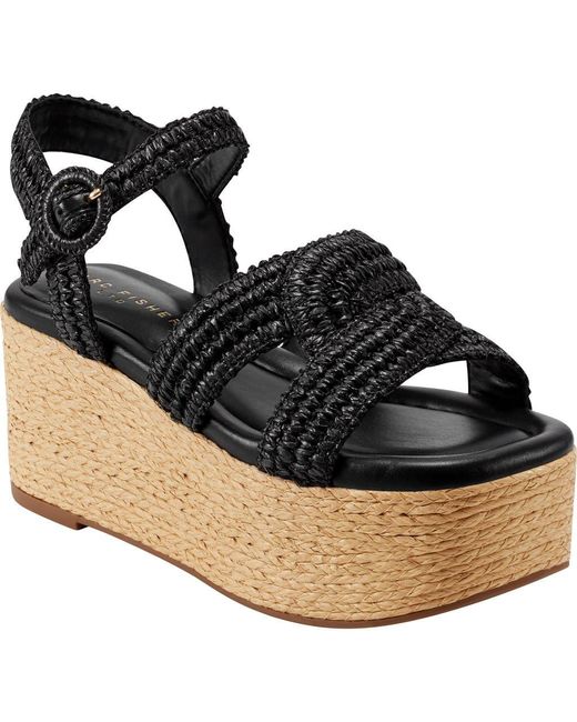 Marc Fisher Black Payley Ankle Strap Platform Sandal