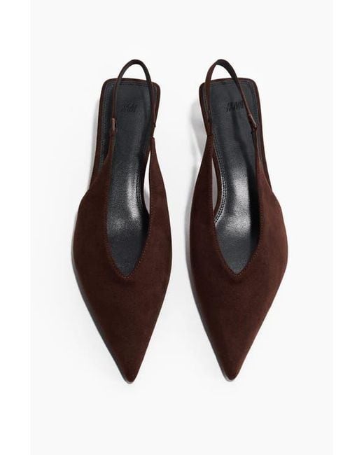 H&M White Kitten-Heeled Slingbacks