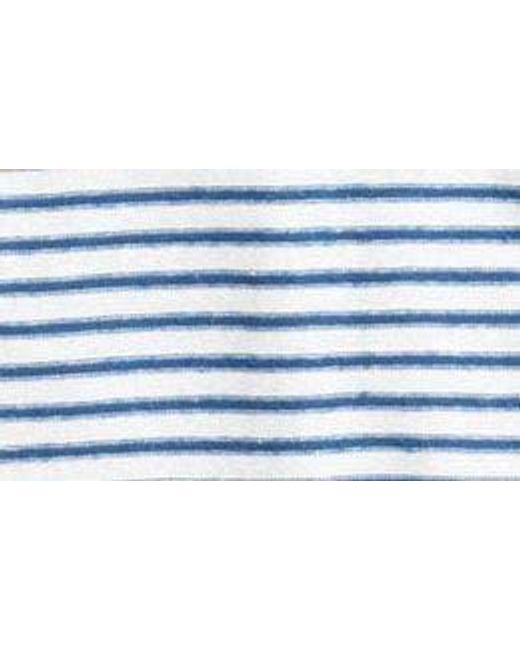 Billy Reid Blue Reverse Stripe Hemp & Cotton Polo for men