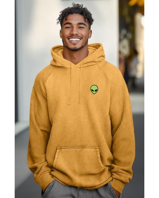 Alix Yellow Alien Midweight Mineral Washed Hoodie for men
