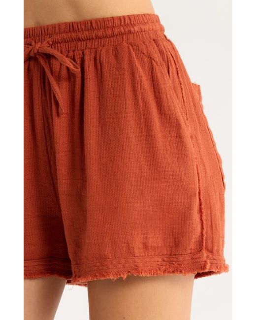Elan Red Tie Waist Cover-Up Shorts