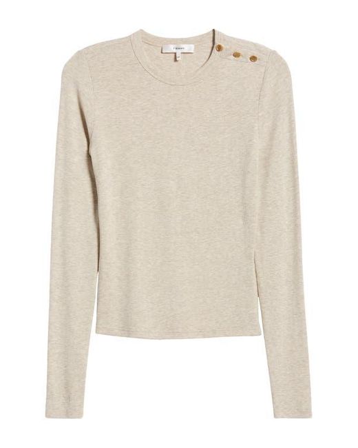 FRAME Blue Long Sleeve Shoulder Button T-Shirt