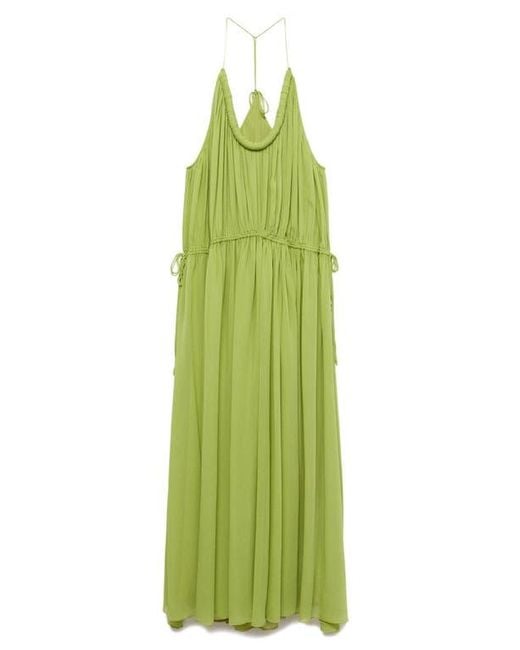 Mango Ocean Halter Maxi Dress in Green | Lyst